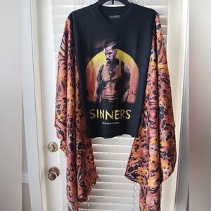 Upcycled Sinners Graphic Tshirt/Poncho
